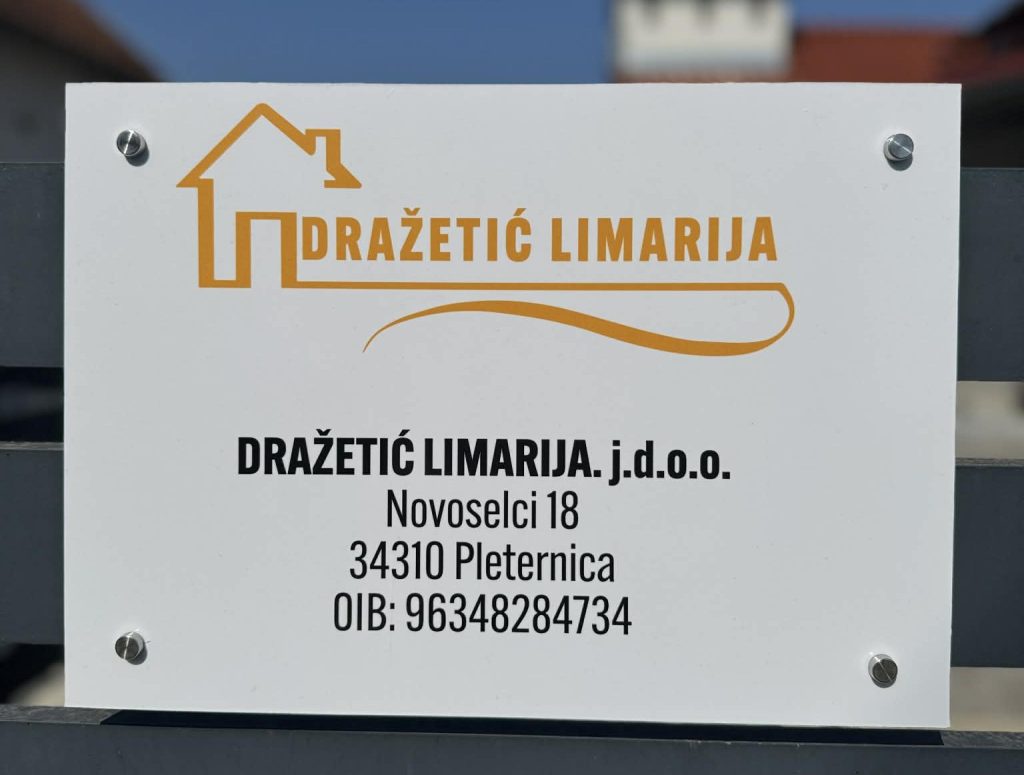 Natpisna ploča za tvrtku od aluminija otporna na vanjske uvjete