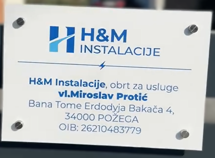 Natpisna tabla za tvrtku od aluminija s inox odstojnicima i tiskom